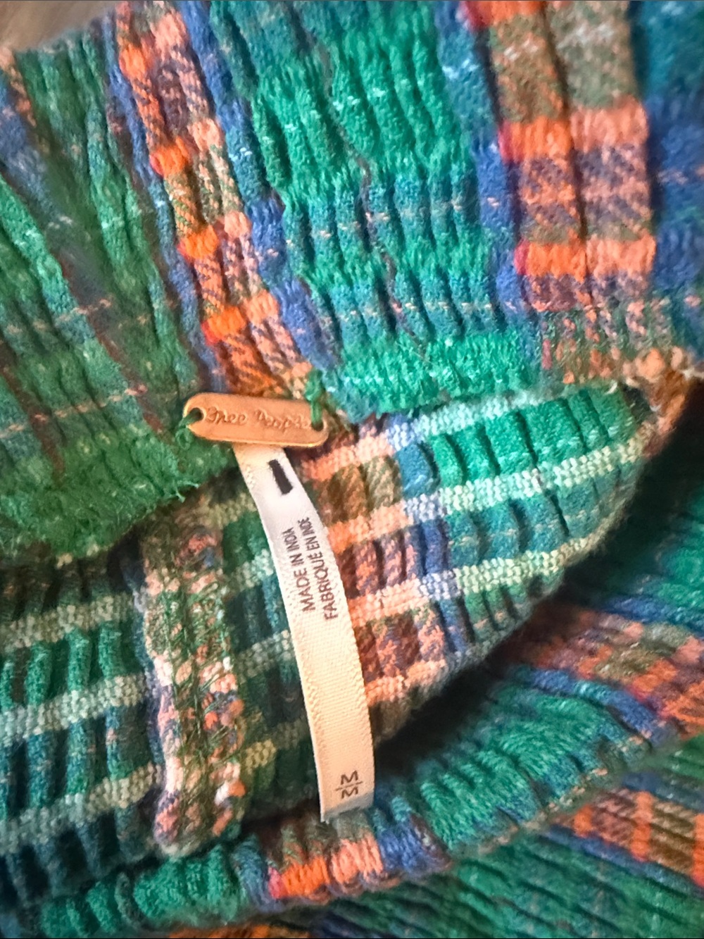 Free People Teal & Pink Striped Knit Flare Pants - Picture 2 of 3